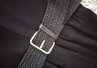 Mono negro wide leg con cinturón