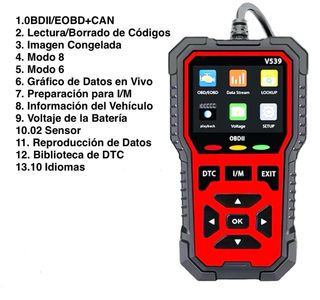 Escáner V539 OBDII 2025 Nuevo Modelo