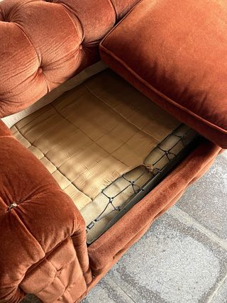 Sofá Chester Terciopelo Marrón/Naranja