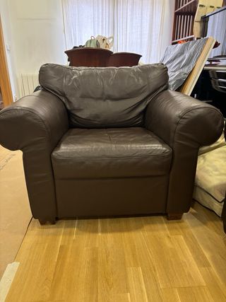 Sofá 3 plazas y sillón Ikea cuero