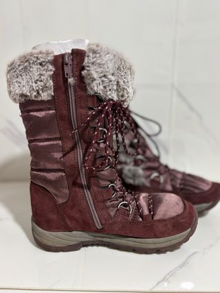 Stivali da neve caldi rossi e grigio