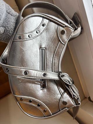 Bolso Hombro Even & Odd Plateado