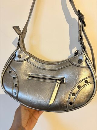 Bolso Hombro Even & Odd Plateado