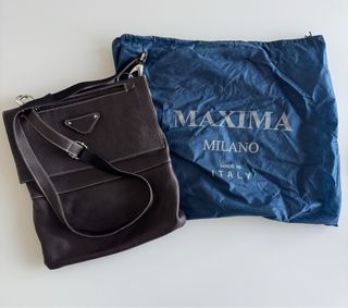 Borsa a tracolla marrone in pelle