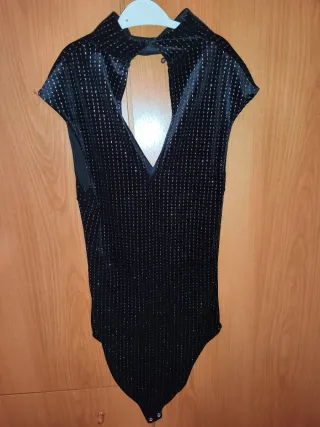 Body Bershka Negro Brillante Talla S