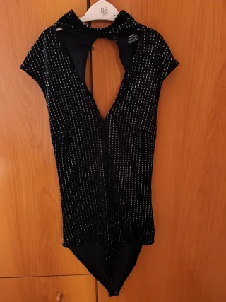 Body Bershka Negro Brillante Talla S