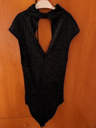 Body Bershka Negro Brillante Talla S