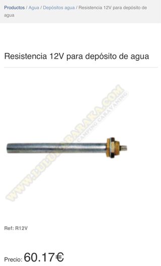 Resistencia 12V para depósito de agua