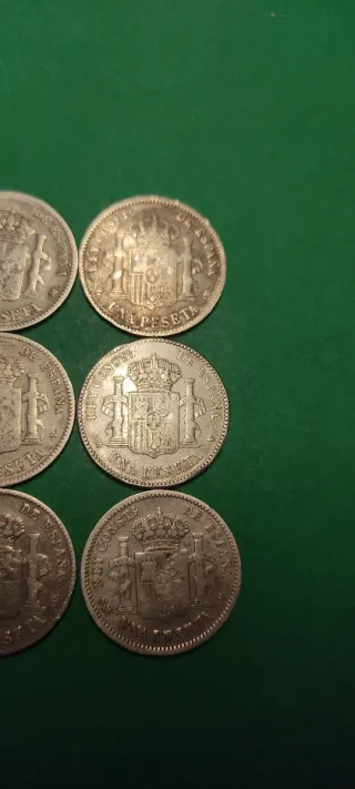 Lote 6 Pesetas Plata Alfonso XIII