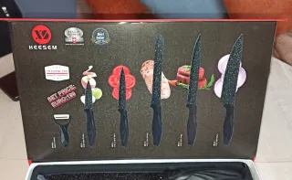 ¡OFERTA! Juego 6 Cuchillos Heesem SG-9200 Mármol