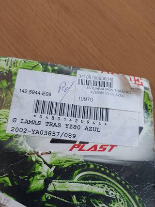 Guardabarros YZ80/85 02-09 Azul