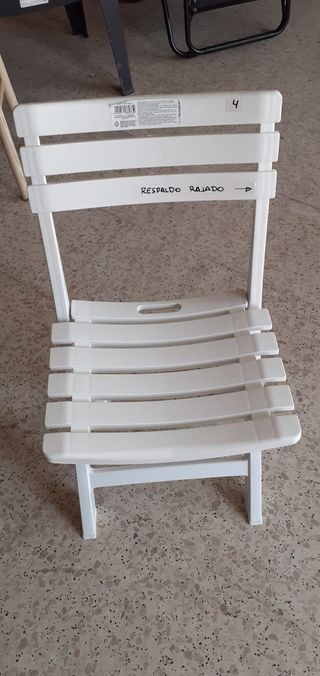 Silla Plegable Resina Blanca Birki 40x41x77cm