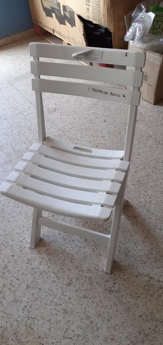Silla Plegable Resina Blanca Birki 40x41x77cm