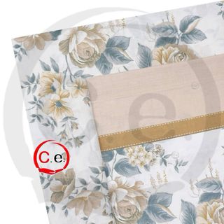 Completi Lenzuola Peonia bianco e Beige