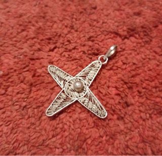 Colgante Filigrana Perla Plata