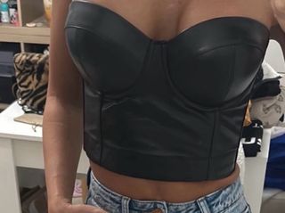 Corpiño polipiel negro