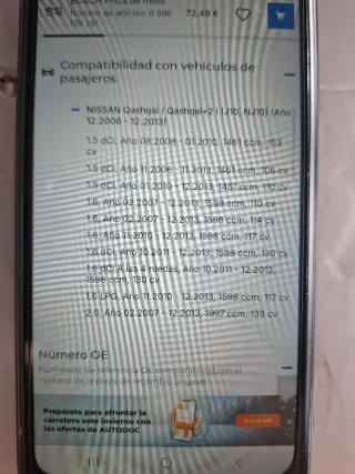 Pinza de freno Nissan