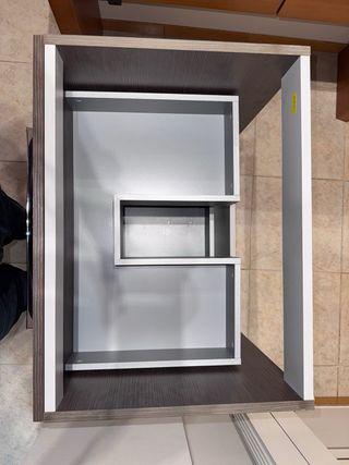 Mueble bajo lavamanos madera y metal solo SABADELl