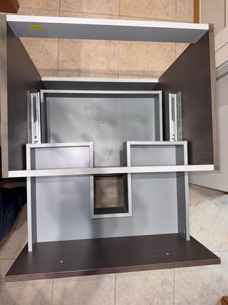 Mueble bajo lavamanos madera y metal solo SABADELl