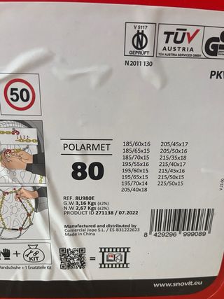 Cadenas para nieve Polarmet 9mm