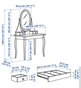 Tocador blanco con espejo