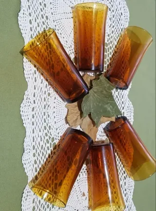 Vasos Vintage "DURALEX" ámbar