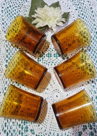 Vasos Vintage "DURALEX" ámbar