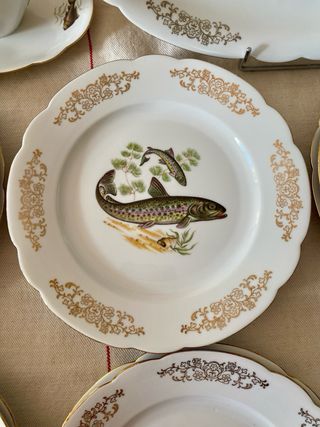 Vajilla Seltmann Weiden Bavaria Peces Porcelana