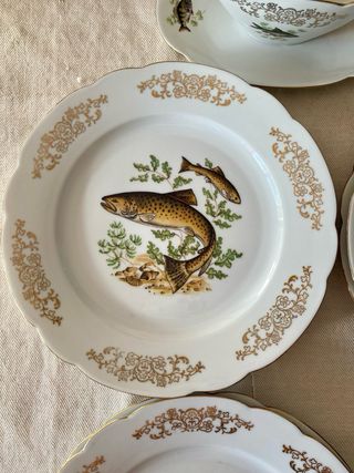 Vajilla Seltmann Weiden Bavaria Peces Porcelana