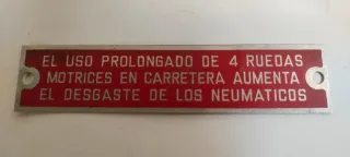 Placa Consejos Conducción Land Rover Santana