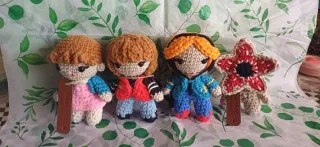 Set di pupazzi all'uncinetto Demogorgon, Max, Will e Undici