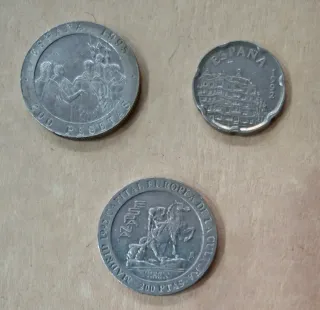 Lote 3 monedas España Pesetas