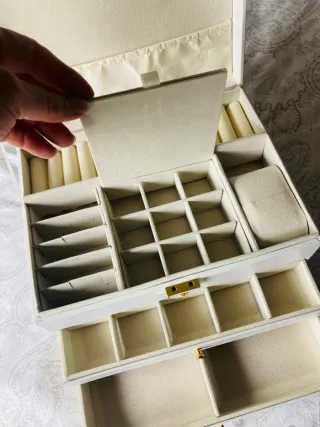 Joyero Grande Blanco 3 Niveles