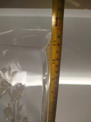 Vaso cristallo decorato rose oro