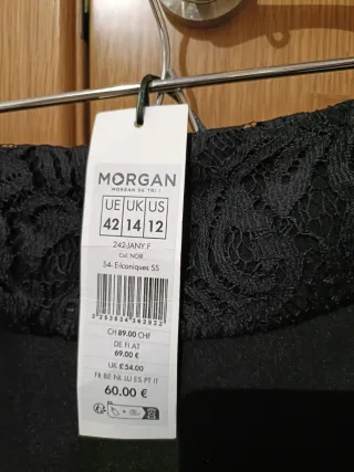 Falda tubo negra con encaje