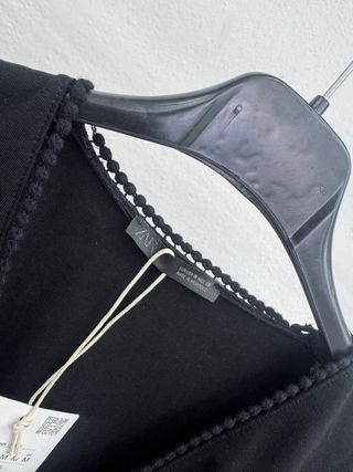 Zara Maglia Donna M Nera Maniche Floreali