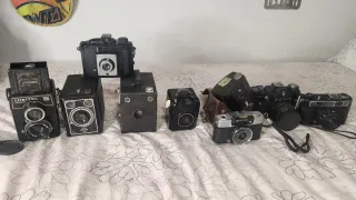 Lote 8 Cámaras Antiguas Decoración