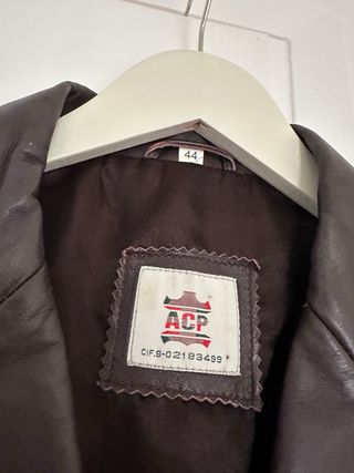 Chaqueta Piel Vintage Mujer Marrón