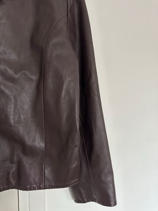 Chaqueta Piel Vintage Mujer Marrón