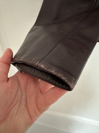 Chaqueta Piel Vintage Mujer Marrón