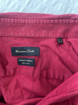 Camisa Massimo Dutti granate con coderas