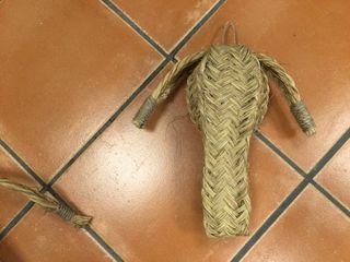 Lote 3 cabezas animales esparto