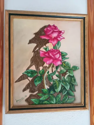 2 Quadri ad Olio su Tela con Cornici in Legno