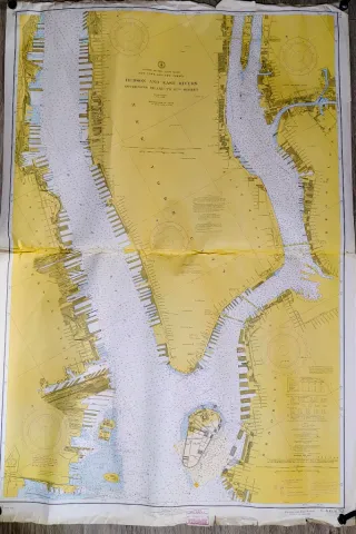 Mapa Carta Náutica Río Hudson 1968