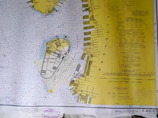 Mapa Carta Náutica Río Hudson 1968