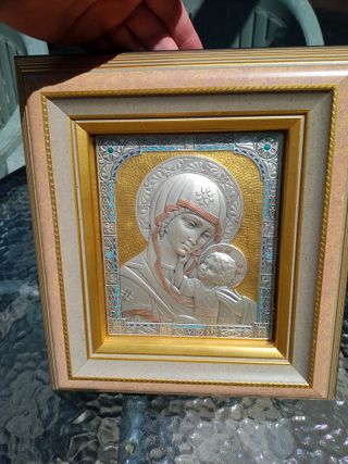 Quadro Madonna con Bambino in Argento