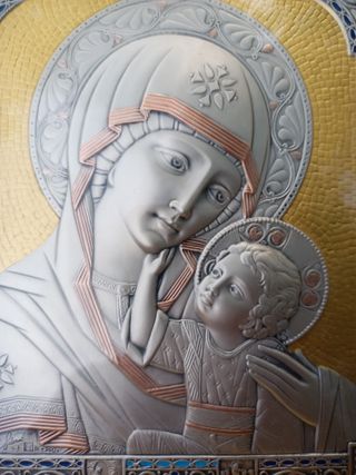 Quadro Madonna con Bambino in Argento