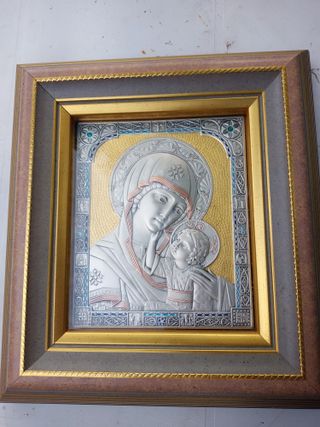 Quadro Madonna con Bambino in Argento