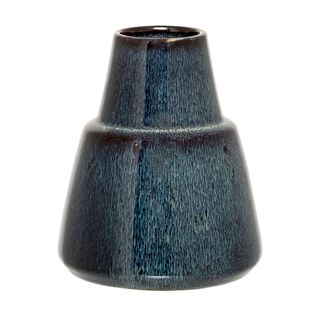 Jarrón de cerámica azul oscuro