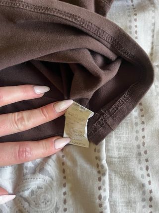 Maglia crop top maniche lunghe in cotone